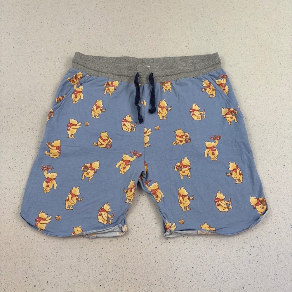 Peter Alexander Winnie The Pooh Womens L Blue‎ Loungewear Pajama Shorts Disney